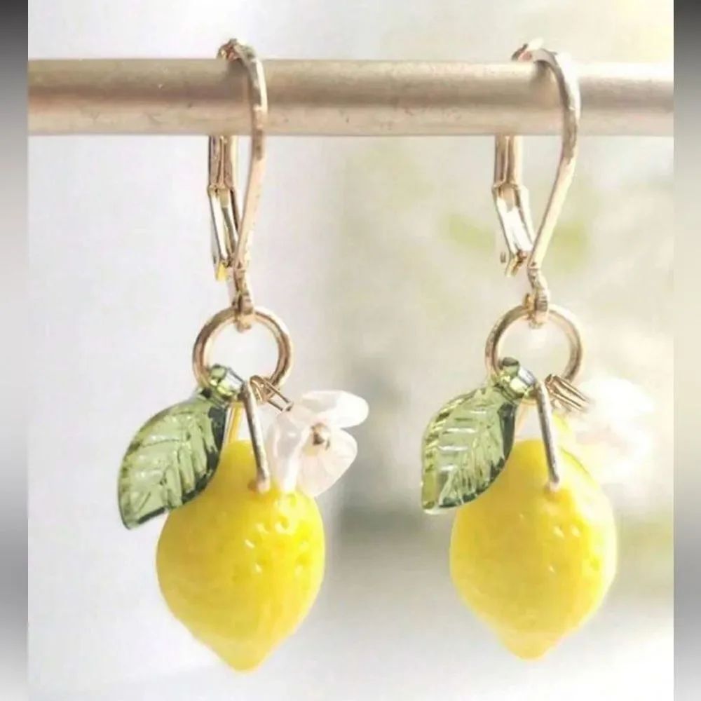 Bohemian lemon hoop earrings A930